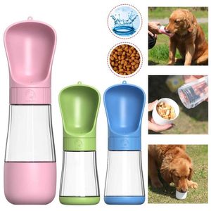 Alimentadores de tigelas de cachorro 2 em 1 dispensador de garrafa de água portátil para pequenos cães grandes cachorros gatos viagens ao ar livre para passear com alimentador