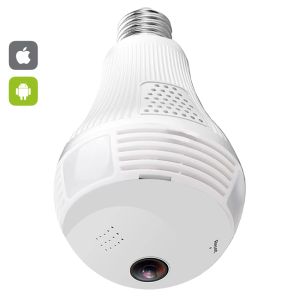 Webcams Wi -Fi Panorâmico Fisheye Câmera de 360 ​​graus IP LUZ LED LED LUZ MINI CAMANE