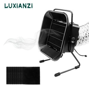 Leinen Luxianzi 30/60W Lötmittelabsorber Kit EU/UK -Stecker ESD -Fume -Extraktor mit aktiviertem Carbonfilterschwamm Rauchinstrument