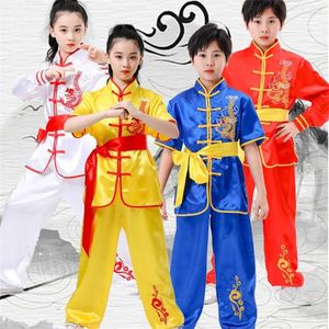 Bühnenbekleidung Kid Chinese Traditionelle Wushu Kostüm Kleidung Jungen Mädchen Kungfu Anzug Tai Chi Martial Art Uniform Outfits Custom Logo