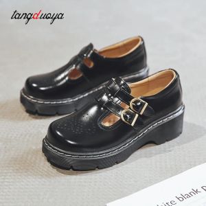 Sandals 2023 MZDL retro brogue women's shoes thick bottom Japanese Mary Jane single shoes cute big head jk small leather shoes