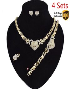 4 set di gioielli interi set per orecchini da collana da donna set di gioielli in oro 14K per donne collane di organizzatore di gioielli da sposa 8141165