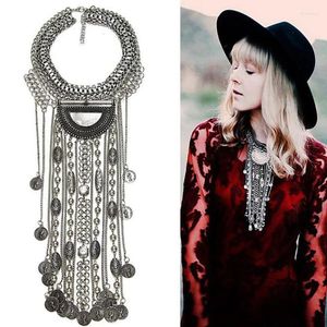 Choker Vintage Luxury Women Necklaces Coin Long Tassel Punk Gypsy Ethnic Charms Chokers Necklace Goth African Statement Female