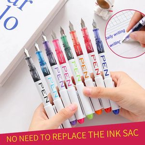 03805mm Fountain Pen Writing Large Ink OfficeSchool Supplies 8 Colors Stationery Set Kawaii Gift Fashion EF F NIB 03967 240428