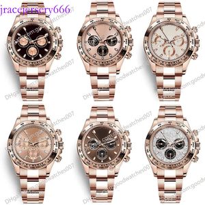 NY LA GM 10 Style Watches 116505 40mm Chocolate Dial Rose Gold Natural Rubber Strap No Chronograph 2813 Sports Automatisk Mekanisk herrelitklocka 116515 DBG