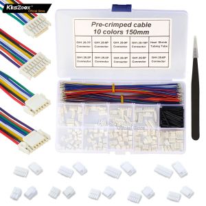 Ställer in JST GH1.25mm Connector Kit 340pcs 2/3/4/5/6/8/8/9/10p Crimped Terminal Wire för Pixhawk Flight Controller Electronic
