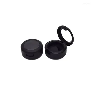 Storage Bottles 50pcs 26mm Eye Shadow Box Clear Skylight Lid Empty Round Plastic Cosmetic Sample Container Matte Black Makeup Blush Powder