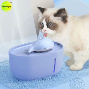 Поставки 2L Cat Water Fountain Fountain Automatic Drinking Bowl USB Mute Cats Dispenser со светодиодом