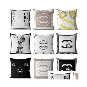 Cuscino/cuscino decorativo designer lancio di lettere in bianco e nero logo home er divano decorazione cuscino in cotone puro comodo 45 x 45 dhbad