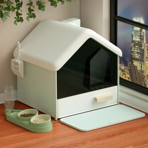 箱ハウスケージ猫のトイレ閉じた乾燥箱ポータブル猫トイレ隠されたリッター大型caixa de areia para gato cat supplies