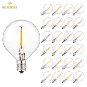 Decorazioni 50pcs G40 LED String Light Sostituzione Bulbi di sostituzione E12 220 V Mini Globe Lulbo White White 2200K 10W Equivalente Decoraggio esterno interno equivalente