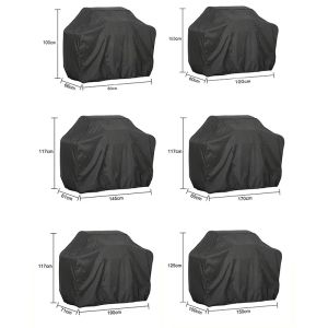 Grills BBQ Cover Outdoor Dust Waterproof Weber Heavy Worty Grill Cover Dyn deszczowy Ochrona ochronna Gaz węgla elektryczna pokrywa grilla