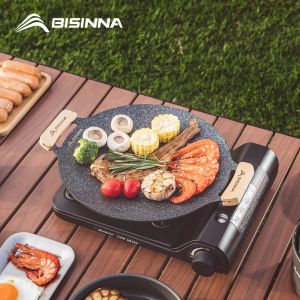 Grills Bisinna 30cm utomhus BBQ GRILL PAN NON STICK STOVETOP BAKING TRAY KOREAN REABIG GRILL PLATE CAMPING UTRUSTNING