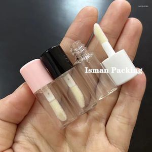 Storage Bottles 50Pcs Empty Mini Round Pink White Black Liquid Lipstick Packaging Sample Small Lip Gloss Container Wand Tubes With Brush