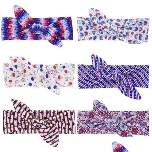 Hårtillbehör 4: e av JY flagga pannband Baby Rabbit Ears Hairbands Independence Day Star Stripes Head Bands Bandanas Drop Delivery DHOS2