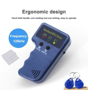 Card HandHeld 125KHz Läs EM4100 TK4100 RFID Copier Writer Duplicator Programmer Reader EM4305 T5577 Omskriva ID KeyFobs -taggar Kort