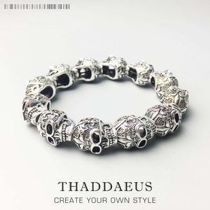 Bracelets Fleur-de-lis Lily & Skull Punk Bead,2017 Brand Fashion Europe Style Jewelry Tms Bijoux Gift for Men & Women