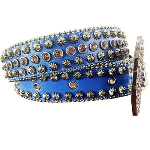 DNA or BB simon Rhintone Belt with Blue Belt Strap Flower Girls and Boys Rhintone Belts 282o