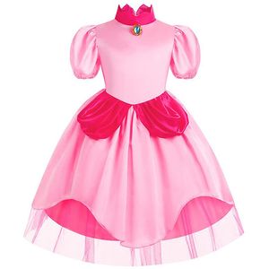 子供ブリジットプリンセスドレスカスタムヨーロッパとアメリカンハロウィーンブリジットパフォーマンスコスチュームスーパーマリオピーチコスプレ