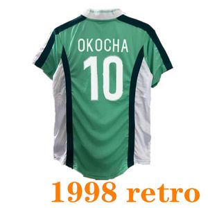 Retro Soccer Jersey 1998 Kanu Okocha Oliseh Finidi Yekini Babangida West Africa National Team 98 Classic Vintage Football Shirt 309L