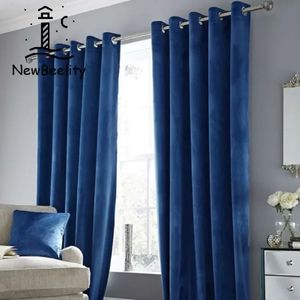 Cortina de luxo Velvet para vivos Blue Royal Color Janela Blackout Quarto de villa de villa cortinas de cortinas CORTHRIDE DIVIDADE 240422