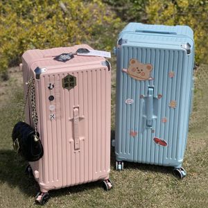 Luggage Large Capacity Tie Rod Shock Absorption Brake Universal Wheel Password Travel Box Fashion Trunk School Suitcase Free Shipping