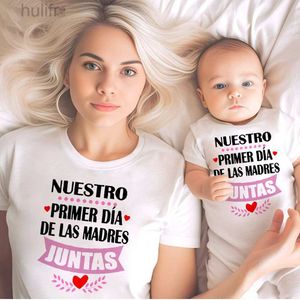 Family Matching Outfits Our First Mothers Day Spanish Print Family Matching Clothes Mommy and Me Shirt Outfit Mother Day Mom T-shirt Tops Baby Romper d240507 d240507