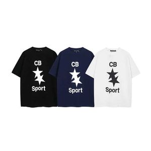 Erkek Tişörtleri Cole Buxton T-Shirts Erkek Kadın En Kalite Chaopai Yeni Basitlik Yıldız Mektubu Printloose O-Neck Rahat Üst Tees J240506