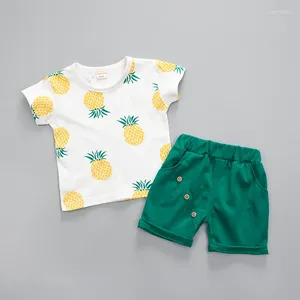 Set di abbigliamento Summer Fashion Baby Boys Girls Abbigliamento Cotone Set stampato Sport Fruit Sports per Boy T-Shirt Shorts Children's