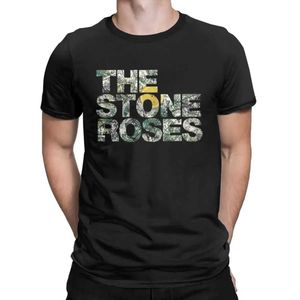 メンズTシャツThe Stone RosesTシャツ男性用ピュアコットン面白いTシャツラウンドネッククリスマスツアーTシャツショートSLVE衣類夏t240506