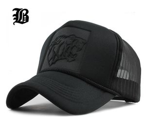 Flb Hip Hop Black Leopard Print Caps Curvados Baseball Caps Summer Mesh Snapback Chapéus para homens Men Casquette Trucker Cap 2010195535081