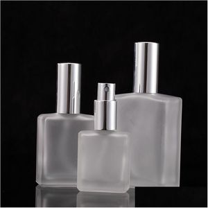 Parfymflaska 30/50/100 ml tom påfyllningsbar per resenarglasspray Atomizer Transparent Frosted Drop Delivery Health Beauty Fragranc DHZP0