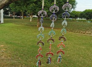 Yoga 7 Chakra Stones Healing Crystals Tree of Life Wall Hanging Pendant Ornament Decoration for Good Luck Reiki Yoga Meditation Ho6945327