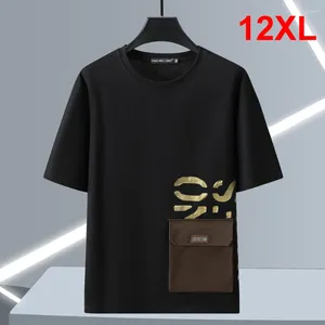 남자 T 셔츠 10xL 12xL 플러스 사이즈 티셔츠 남성 여름 짧은 소매 패션 포켓 패치 워크 디자인 TSHIRT TOPS TEES MALE