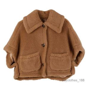 Designer Cashmere Coat MaxMaras New Womens Coat Teddy Shawl 5/4 Sleeve Short Top