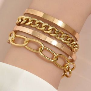 Jewelry Personalized Chain Creative Smooth LOVE Open 4-piece Hollow Bracelet Set