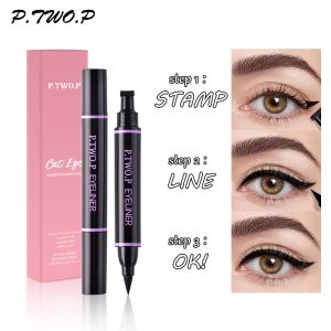 Eyeliner PTWOP Black Eyeliner Pencil Liquid Eye Liner Waterproof Quick Drying Long Lasting Black Eyeliner for Eye Makeups 2 Pcs/Lot