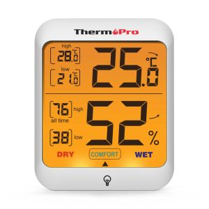 Thermopro TP53 Digitales Thermometer Hygrometer Hintergrundleuchten Innenraumthermometer Temperatur und Feuchtigkeitswetterstation