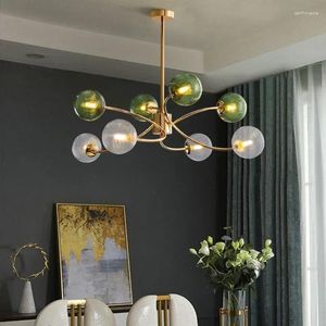 Lampadari moderni ramo di ramo di vetro a sfera di vetro a led per la camera da pranzo vivente lampada a sospensione decorazione per la casa.