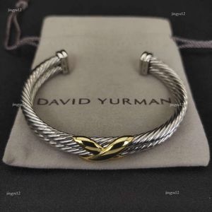 David EEFS Bangle Yurma x 10mm armband för kvinnor högkvalitativ station Kabelkorssamling Vintage Ethnic Loop Hoop Punk Jewelry B