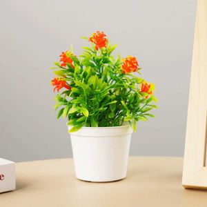 Dekorativa blommor kransar små falska blommor simulerade trädkontor konstgjorda växter bonsai potten växter för bord krukut prydnad kontor trädgård skrivbord dekor