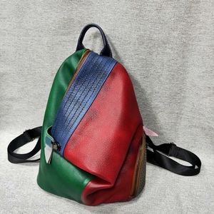 Mochila de couro genuína com estilo de cheiro de cheiro de couro, couro de grande capacidade, tendência de mochila personalizada 231115