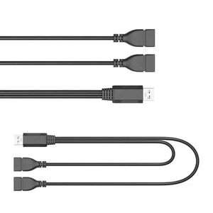 2024 Ny ny ny 2.0 USB en kvinnlig två manliga datadata kabel en-till-två laddningskabel 1 minut 2usb datakabel 30 cm 1to2 USB-förlängning