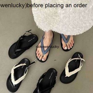 Die Reihe Frühling/Sommer 2023 Neu Die Reihe französischer Stil echte Seidensandalen Frauen lässig flach Caligae Schuhe