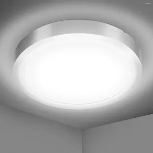 Ceiling Lights Silver 18W Modern LED Round Light Cool White 6000K