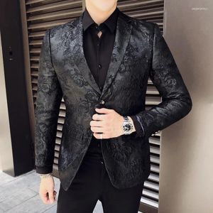 Ternos masculinos de luxo masculino de moda de casamento blazers preto blazer estampado blazer de plata