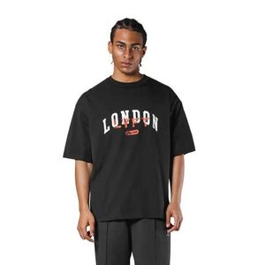 Мужские футболки Lyft Vintage London Big Fit Fit New Mens Cotton футболки с спортивными дышащими O-вырезом с коротким вырезом Muscle T T240506