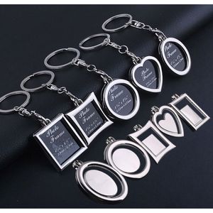 100pcs partia metalowa rama fotograficzna brelowain okrągły kwadratowy kształt łańcuch kluczy Bpple logo DIY dla kochanków