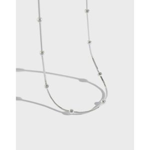 100% AUTUNE AUTENTI Sterling Silver Catein Collane per donna Designer coreano Snake Bone Catene rotonde perle rotonde gioielli con caduta di gioielli YMN149 YMN149