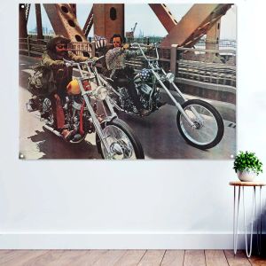 Accessori Easy Rider Movie Poster Murale Decorazioni per la casa Banners Bandiera sospesa Bandiera Tela da parete di pittura per la camera da letto Dormitorio del soggiorno